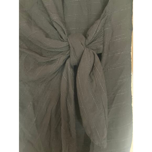 L*SPACE Daydream Wrap Mini Shirt Dress Medium / M Black - Picture 5 of 9